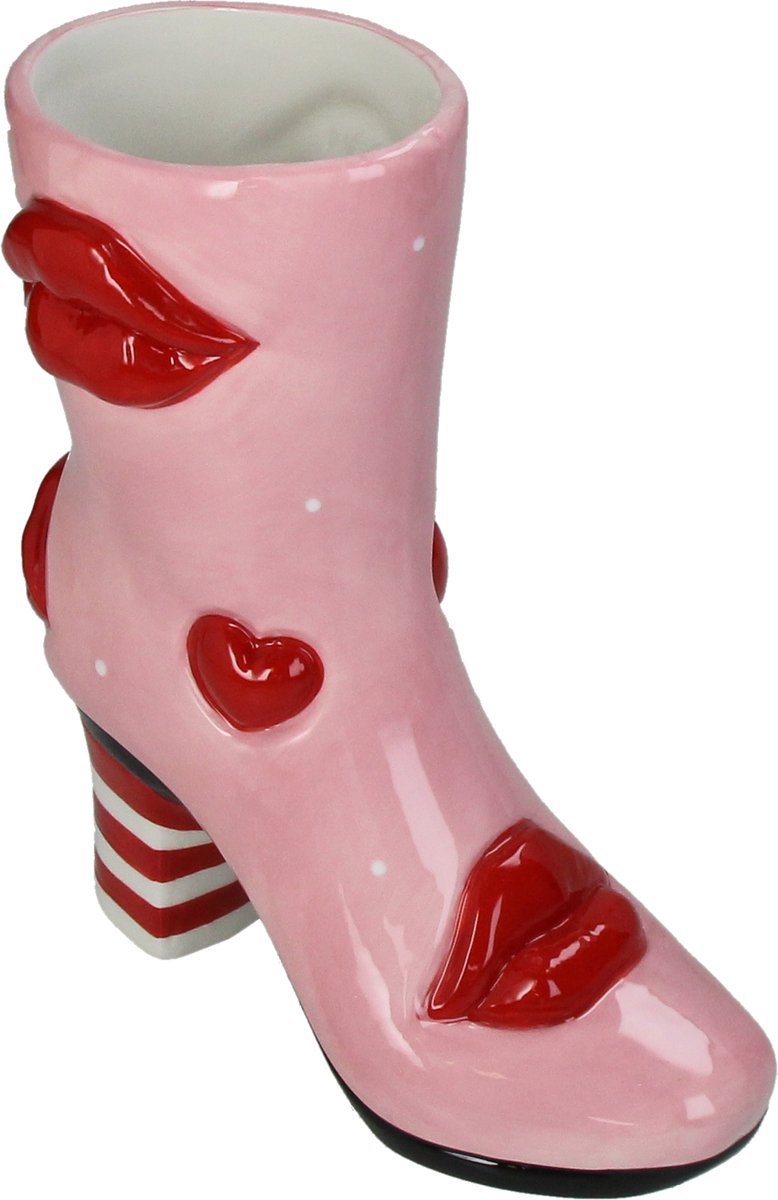 HD Collection Vase Boot Lips Steingut Multi 19,5x8,5x23cm