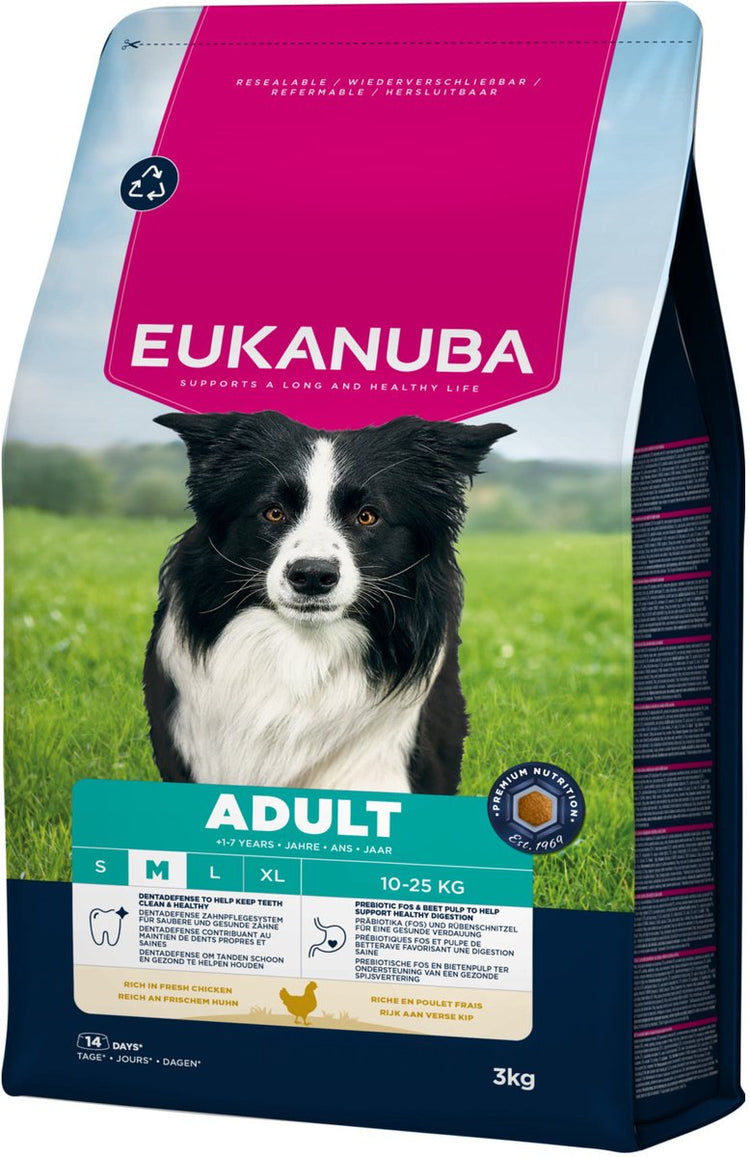 Eukanuba erwachsenes Huhn mittlerer Rasse – Hundefutter – 3 kg