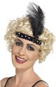 Smiffys – Stirnband – Charleston – mit Feder – schwarz