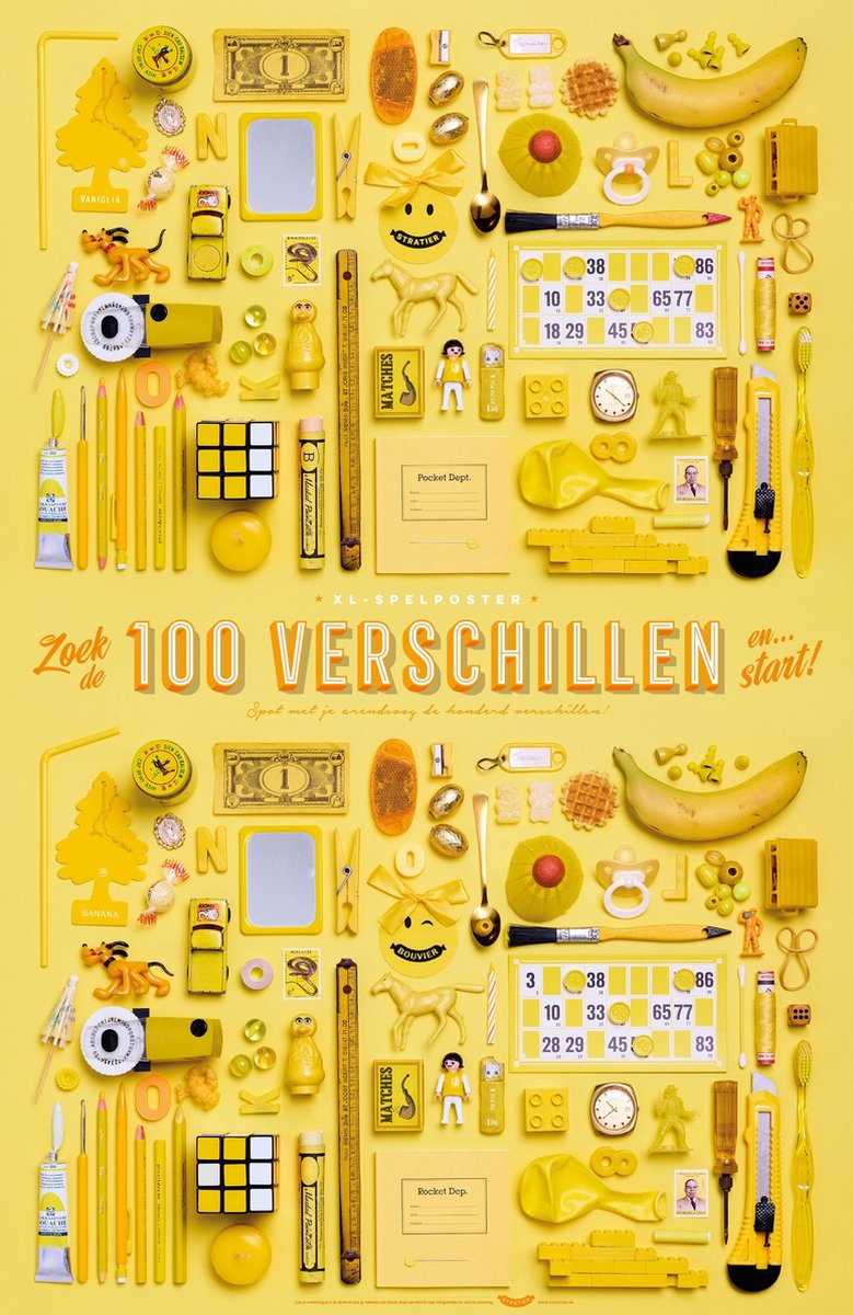 Stratier XL-Spielposter – Finde 100 Unterschiede (gelb)