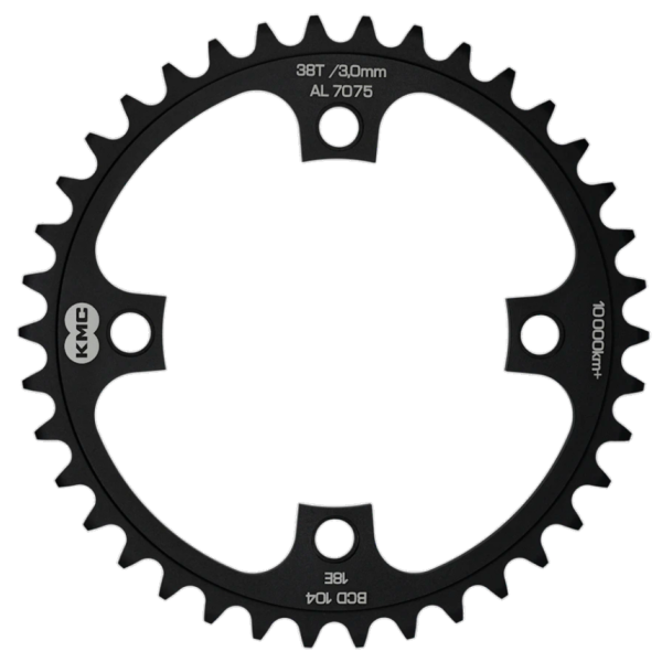 KMC-Ritzel 38Z, Aluminium 1 2x1 .BCD 104mm. Kettenlinie 3,0 mm Singlespeed