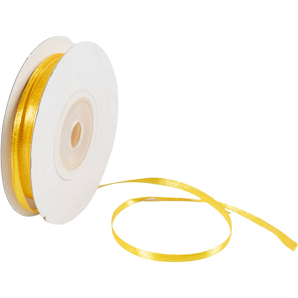 Kreativfirma Satinband, B: 3 mm, Sonne gelb, 30 m 1 Roll