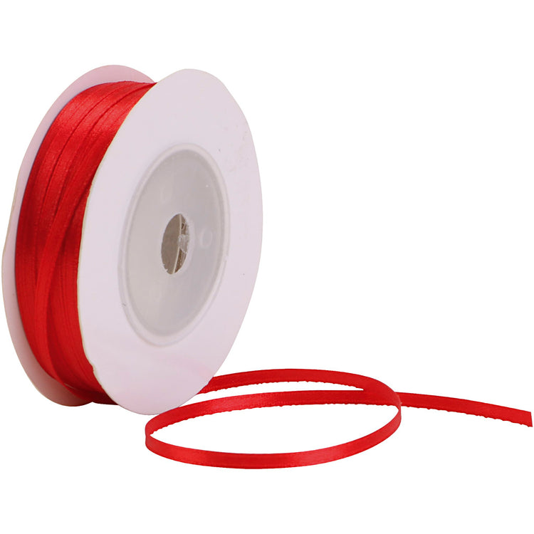 Creativ Company Satin Ribbon, B: 3 mm, rot, 30 m 1 Roll