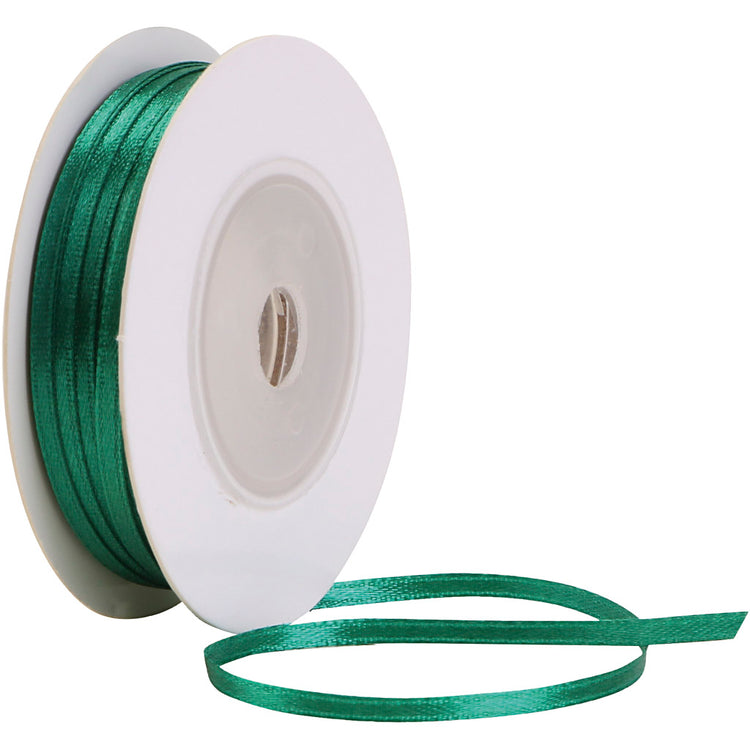 Creativ Company Satinband, B: 3 mm, dunkelgrün, 30 m 1 Rolle