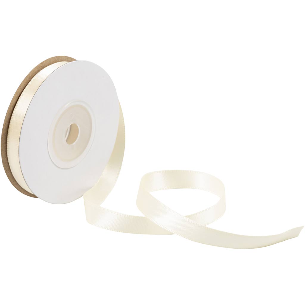 Creativ Company Satinband, B: 10 mm, Creme, 10 m 1 Rolle
