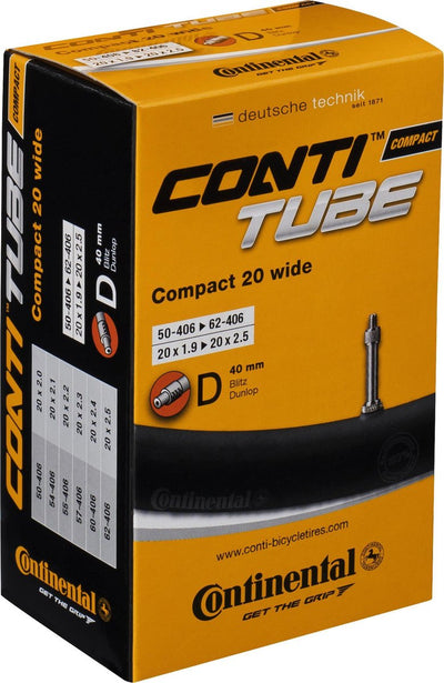 Continental Compact 20 Wide - Fahrradschlauch - Niederländisches Ventil - 40 mm - 20 x 1,90 - 2,5