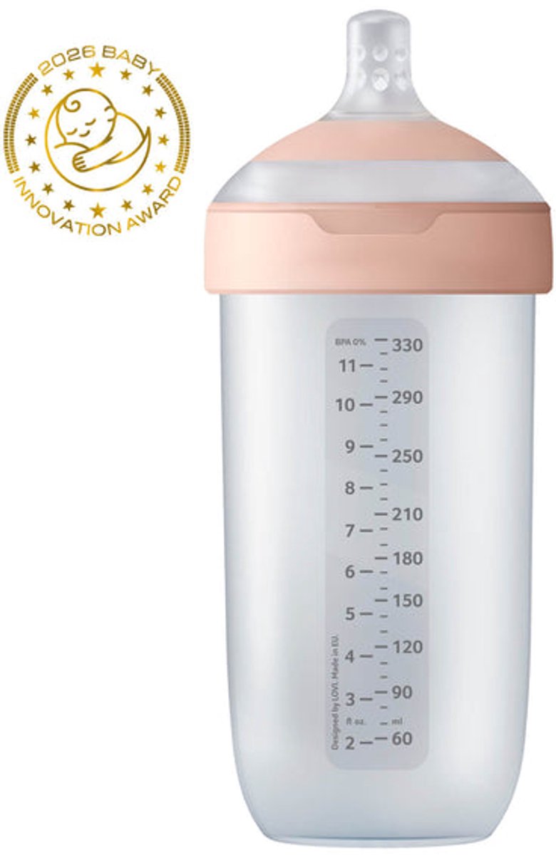 Difrax Lovi Babyflasche Dynamic - Mammafeel - 330 ml - Rosa - 1 Stück