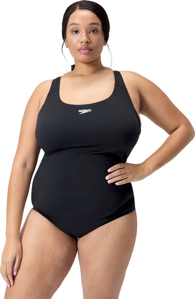 Speedo endurance+ medalist (+) women's sports swimsuit - black