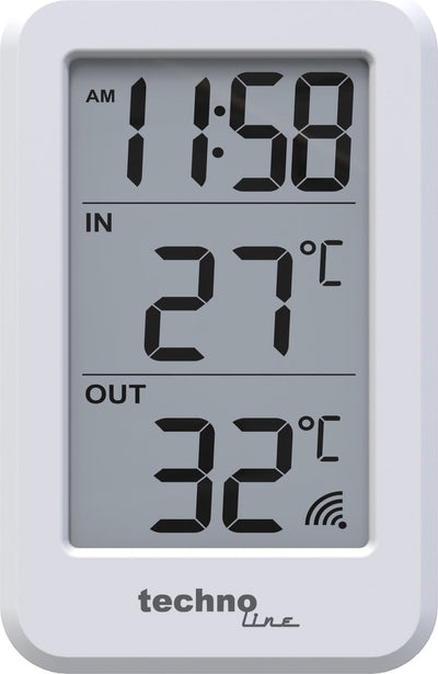 Technoline Thermometer ws 9172 70x110x22mm weiß mit 1 Außenfühler 100m