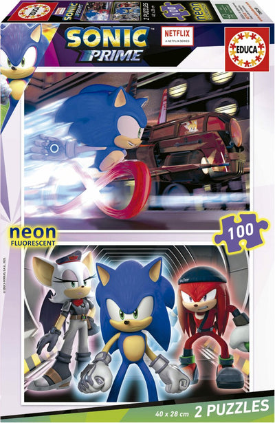 Educa - Puzzle - 100 Teile - Neon Sonic