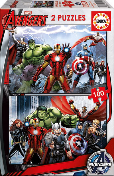 Educa - Puzzle - 2x100 Teile - Avengers