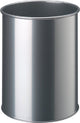 Robuster Papierkorb 15 Liter rund silber