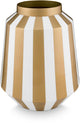 Pip Studio Vase Stripes – Blumenvase aus Metall – Weißgold – 24 x 29 cm
