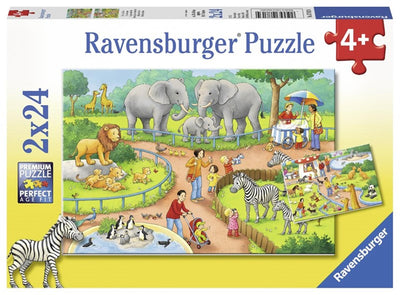 Ravensburger - Puzzle Ein Tag im Zoo 2x24 Teile