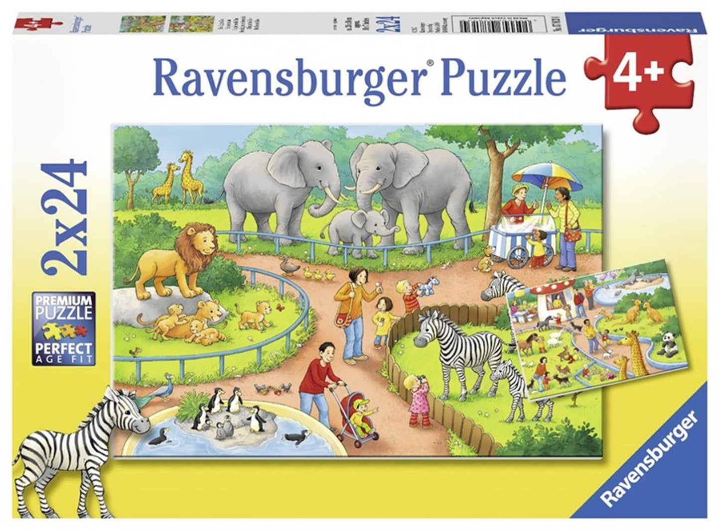Ravensburger - Puzzle Ein Tag im Zoo 2x24 Teile