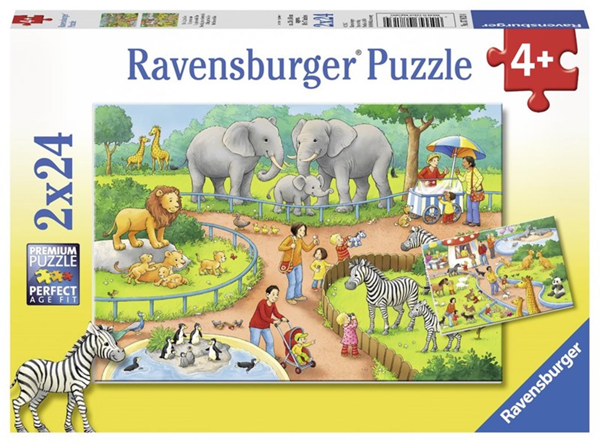 Ravensburger - Puzzle Ein Tag im Zoo 2x24 Teile