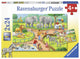 Ravensburger - Puzzle Ein Tag im Zoo 2x24 Teile