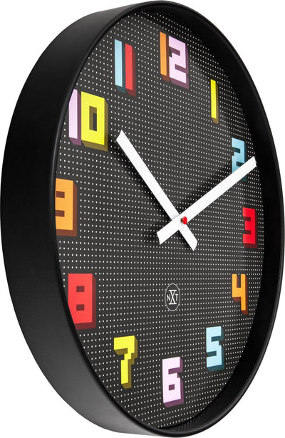 Nexttime nxt game – Wanduhr – 35 cm – ABS – schwarz mehrfarbig – geräuschlos