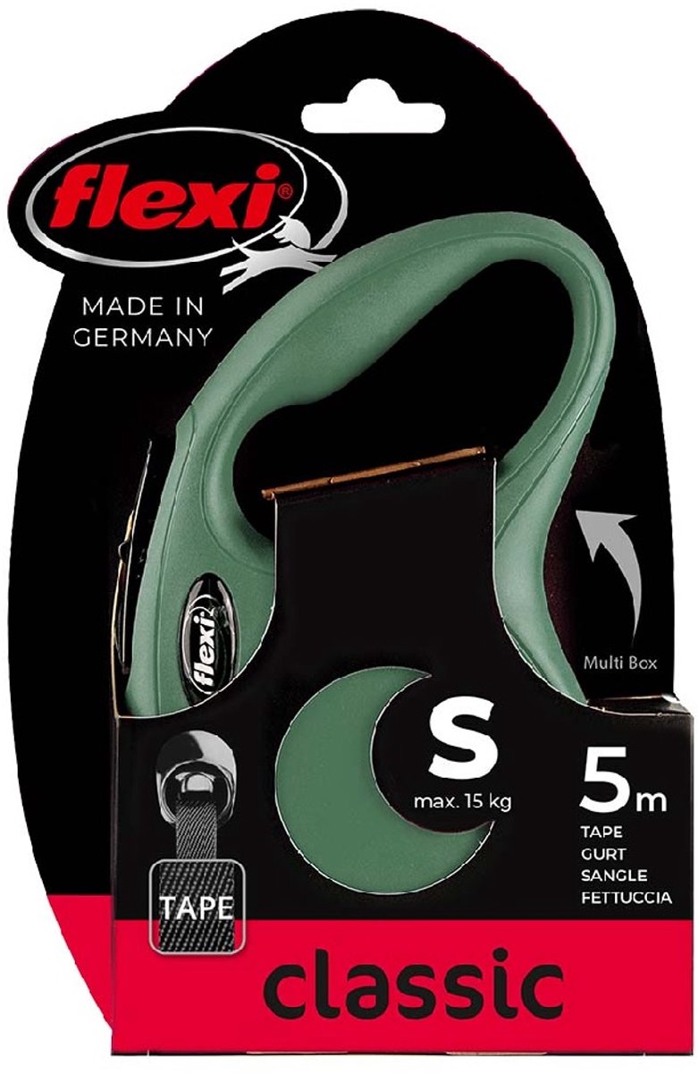 Flexi Retractable Line Classic Tape Olivgrün