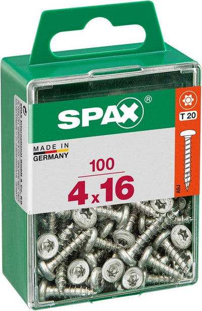 Spax Torx-Holzschraube mit konvexem Kopf – 4,0 x 16 mm – T10 – 100 Stück