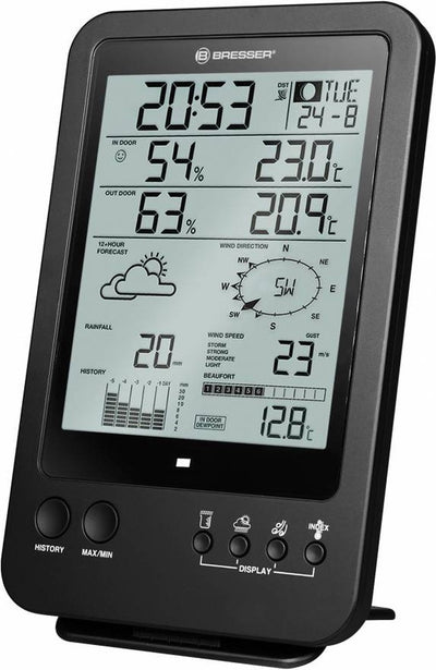 Bresser Wetterstation – Basisstation 5-in-1 Wetterstation 7002510 – Wettervorhersage – Schwarz
