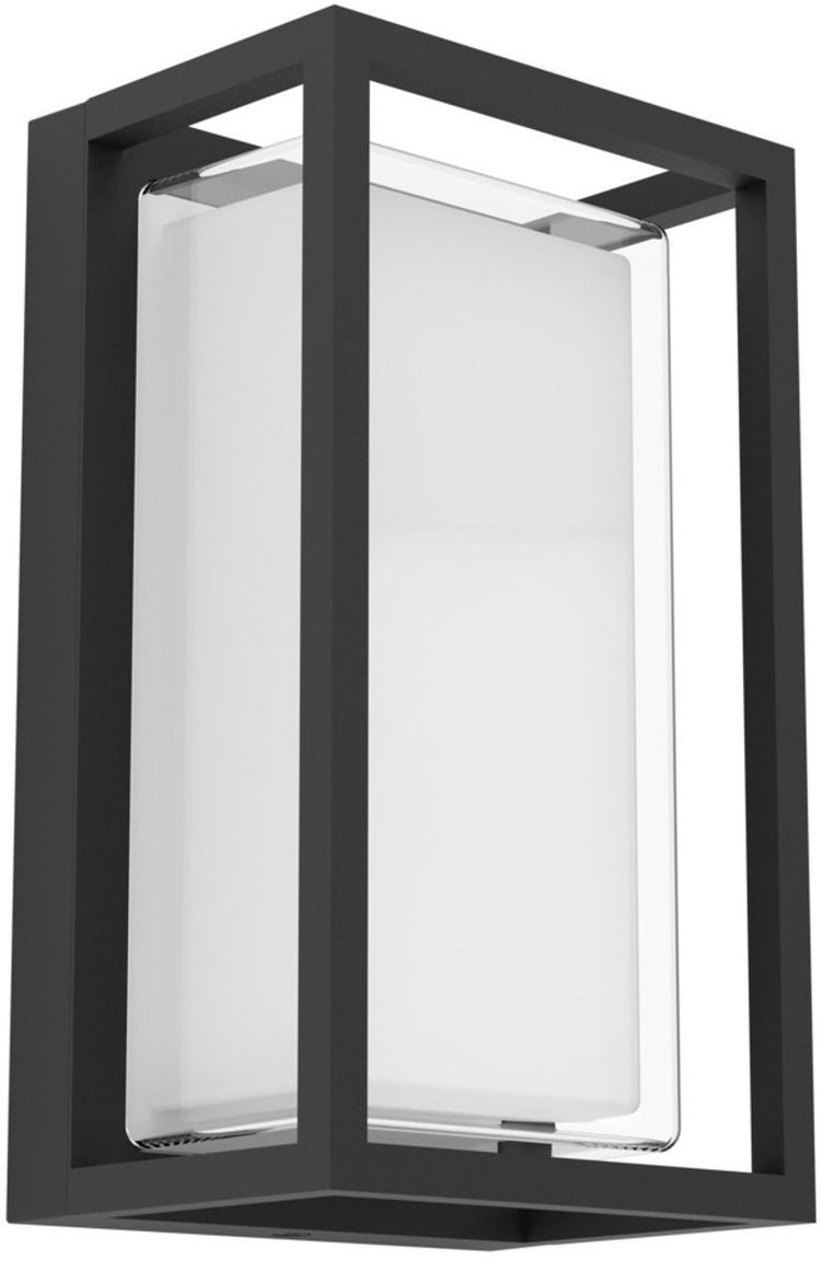 Eglo Genovese Außenwandleuchte – 24 cm – schwarz klar – einstellbares weißes Licht (warmes, neutrales und Tageslicht)