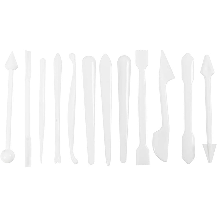 Creativ Company Modellierstäbe, Größe 12,7-14,3 cm, weiß, 12 Stück 1 Box