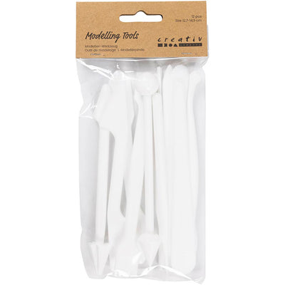 Creativ Company Modellierstäbe, Größe 12,7-14,3 cm, weiß, 12 Stück 1 Box