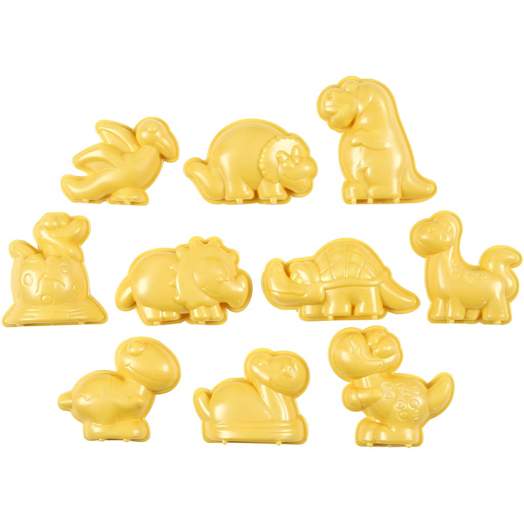Sandy Clay®-Formen, Dinosaurier, Größe 4,5–6 cm, 10 Stück, 1 Box