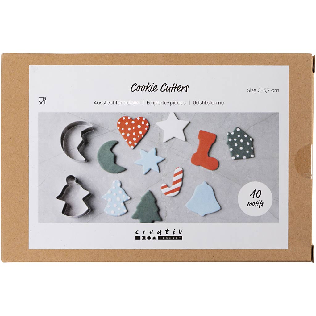 Creativ Company Ausstechformen, Weihnachtsformen, Größe 3-5,7 cm, 10 Stück, 1 Box