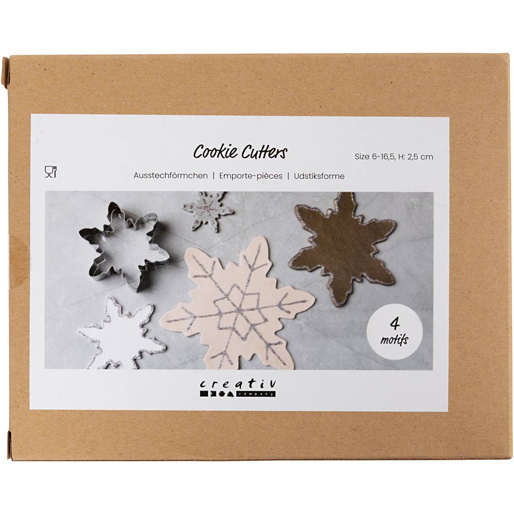 Creativ Company Ausstechformen, Schneeflocke, H: 2,5 cm, Größe 6-16,5 cm, 1 Stück 1 Box