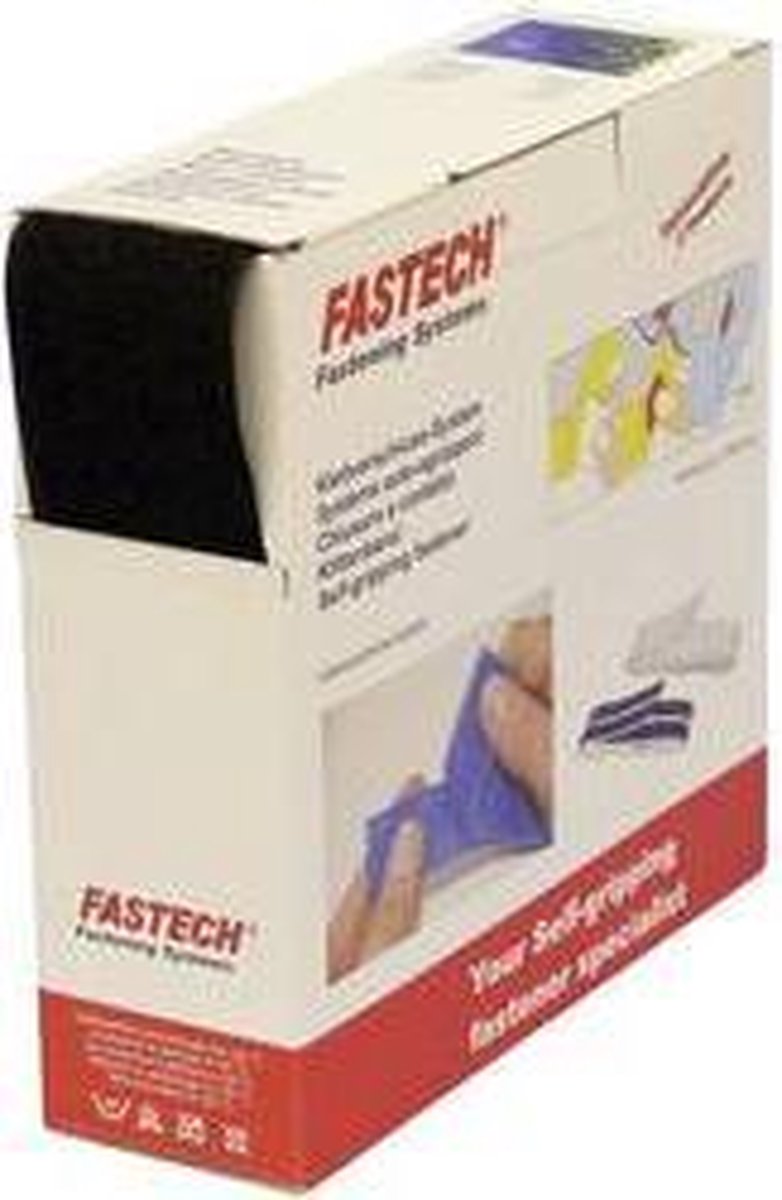 Fastech® b50-std-l-999910 Klettband zum Aufnähen des Schlaufenteils (L x B) 10 m x 50 mm schwarz 10 m