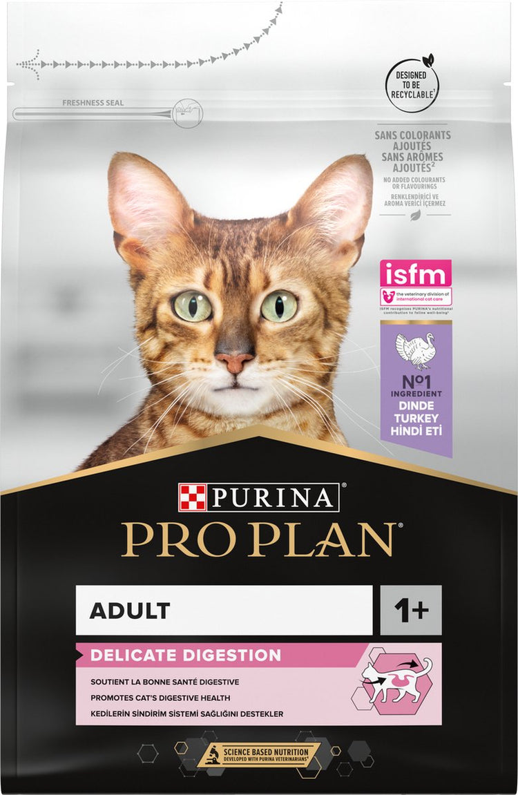 Pro Plan Adult Zarte Verdauung – Trockenfutter für Katzen – Truthahn – 3 kg