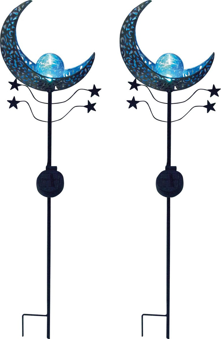 Luxform - Gartenlampe mit Erdspieß - Mandalablau - 2 Stück - LED - solarbetrieben