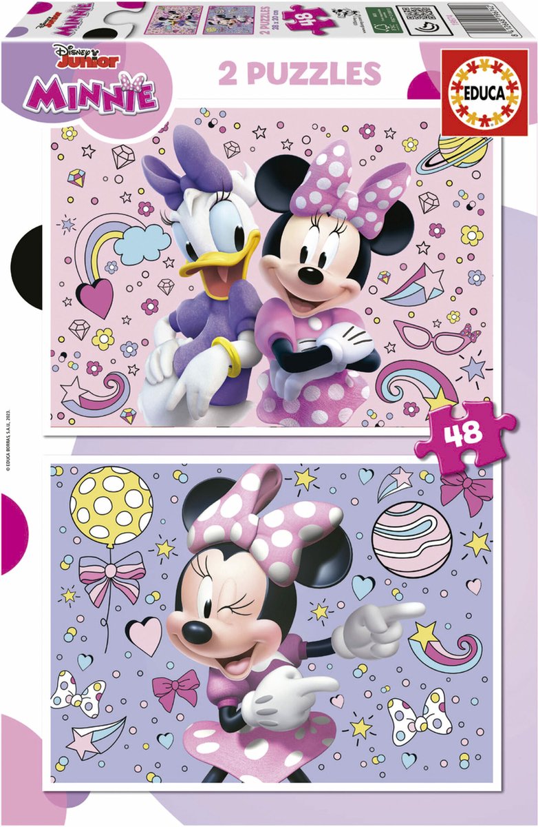 Educa - Puzzle - 2 x 48 Teile - Minnie Maus