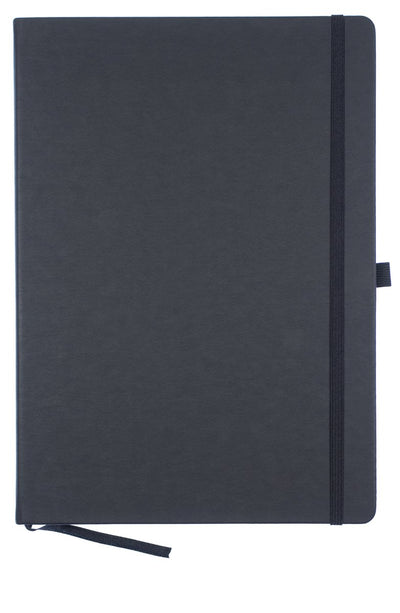 Kangaro-Notizbuch – A4 – Schwarz – mit Linie – mit elastischem Verschluss, Band und Stiftschlaufe – k-552261