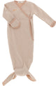 Snoozebaby Cocoon Babyschlafsack für 3-6 Monate – geknoteter Schlafsack + Kratzfäustlinge – geknoteter Schlafsack 70 cm – milchiger Rest – rosa –