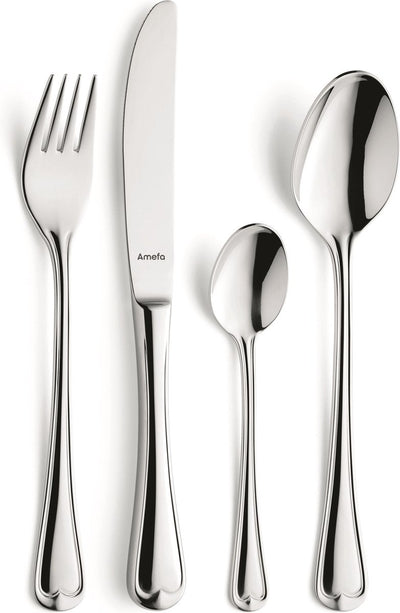 Amefa Eleganz - Besteckset - 24-teilig - 6 Personen - 18 10 - spülmaschinenfest - silberfarben - 6 Personen