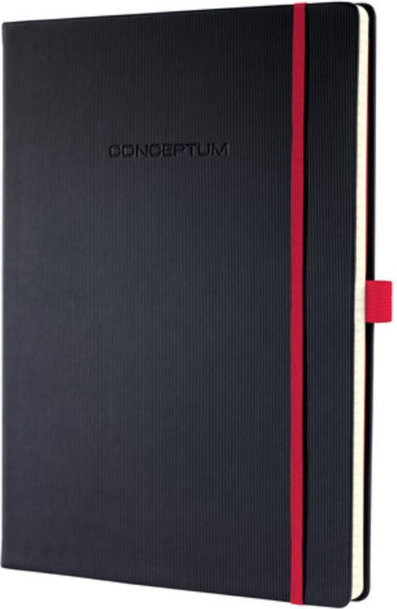 Sigel-Notizbuch – Conceptum Red Edition – A4 – Schwarz – Hardcover – Diamant – 194 Seiten – 80-Gramm-Papier – SI-CO660