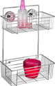 Wenko Vacuum-Loc Wandregal 2-lagig Bari Chrom 26x17x38cm - Duschregal - Duschkorb - Montage ohne Bohren