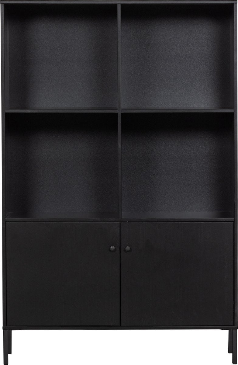 Woood Xam offener Schrank – Kiefer – Schwarz – 155 x 107 x 39