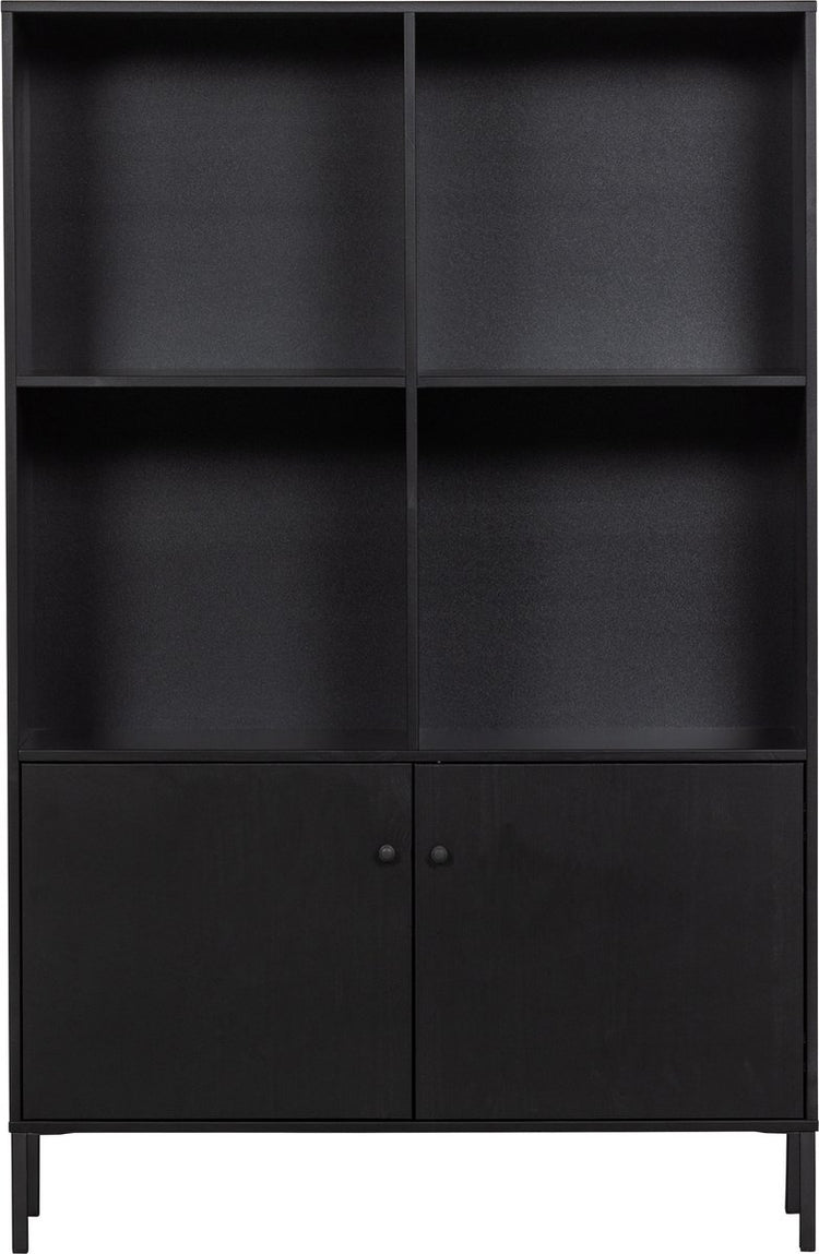 Woood Xam offener Schrank – Kiefer – Schwarz – 155 x 107 x 39