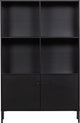 Woood Xam offener Schrank – Kiefer – Schwarz – 155 x 107 x 39