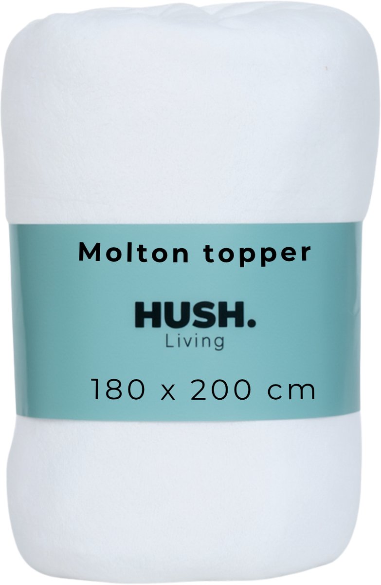 Stille. Living Hush Living Molton Topper-Schutz – 80 % Baumwolle, 20 % Polyester – hervorragende Feuchtigkeitsaufnahme – formstabil – Komfort und langlebiger Schutz – 180 x 200 + 15 cm