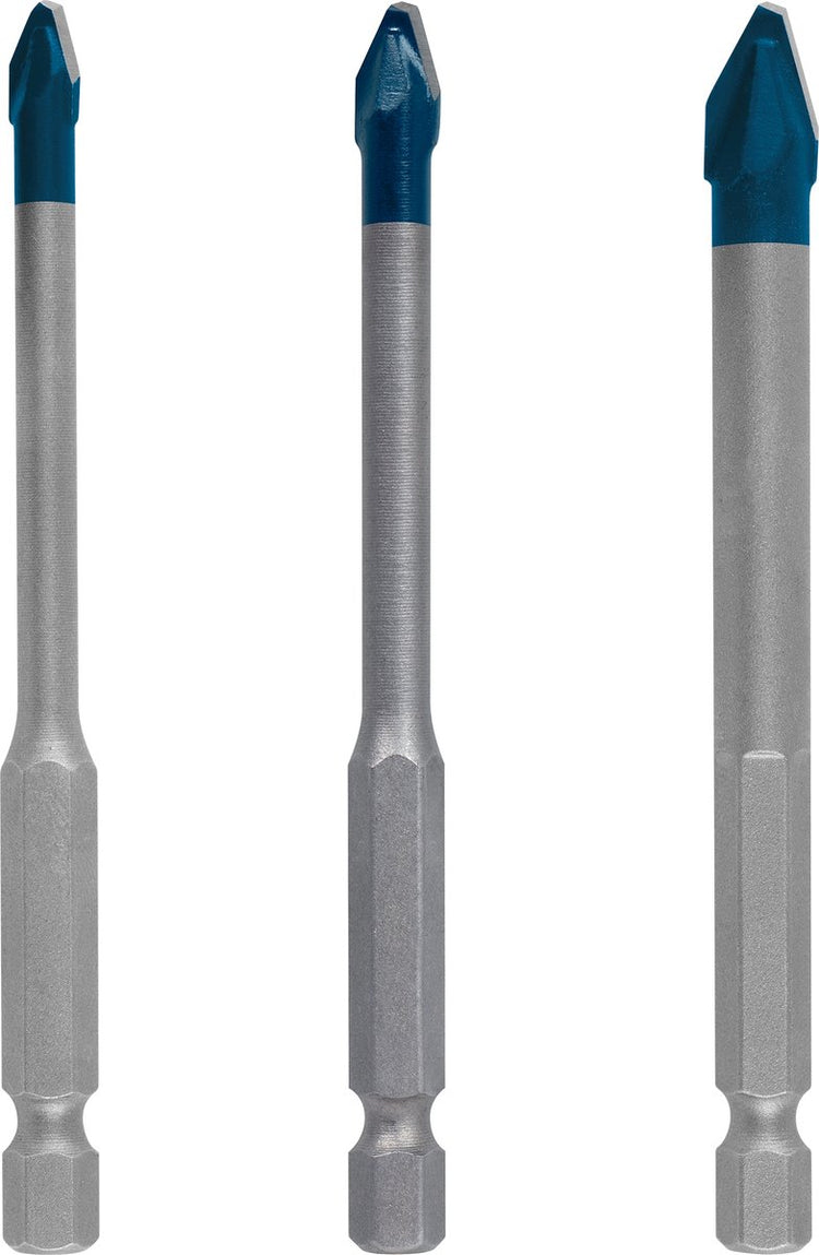 Bosch zylindrische Steinbetonbohrer, 3-teiliges Fliesenbohrset, Sechskant 9 - 5 6 8 mm