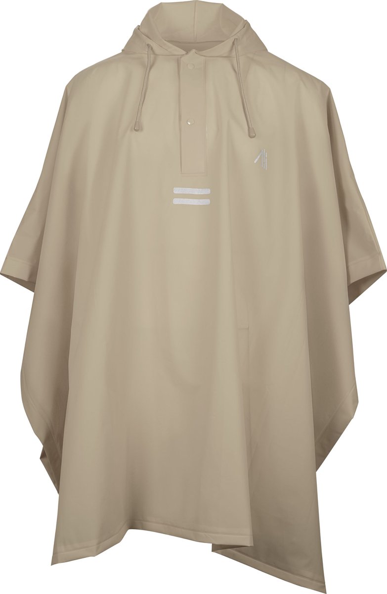 Ralka Regenponcho Trekking - Sand - Kapuze mit Kordelzug - Größe S M