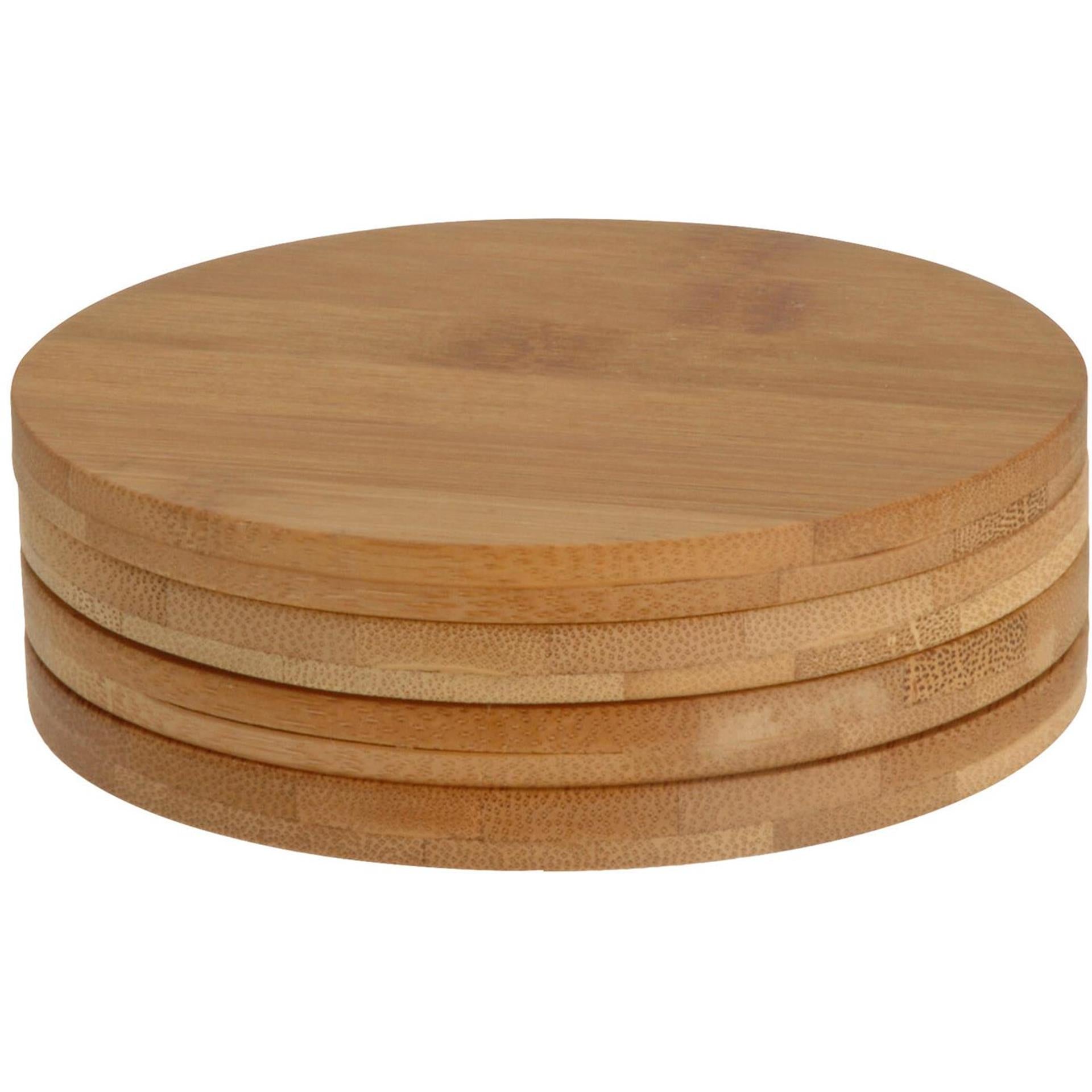 Ausgezeichnete Hauswaren -Hauswaren runde Bambus Untersetzer 6,5 cm 4 Teile