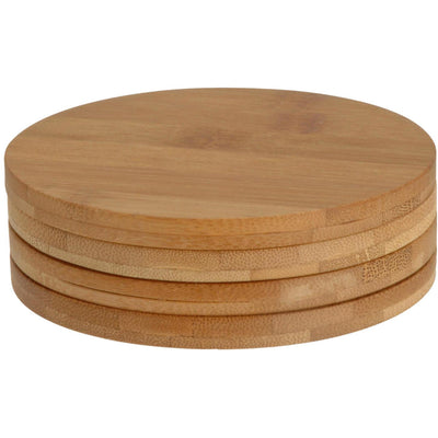 Ausgezeichnete Hauswaren -Hauswaren runde Bambus Untersetzer 6,5 cm 4 Teile