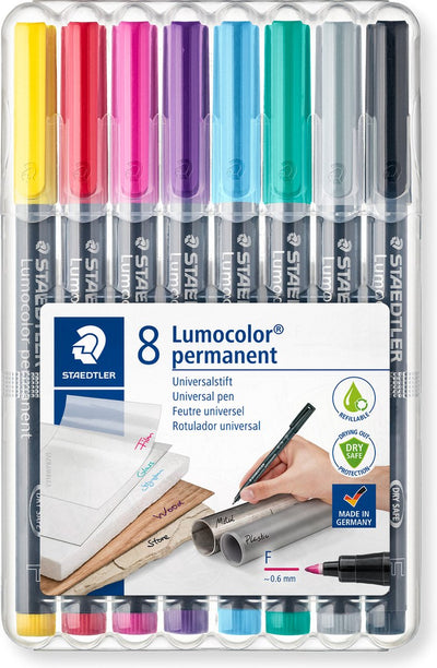 Staedtler lumocolor permanent pen f 318 - box with 8 colors