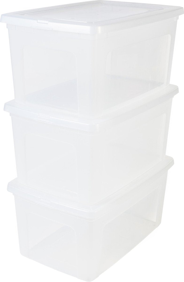 Iris Clearbox Aufbewahrungsbox – 50 l – Kunststoff – transparent – 3er-Set